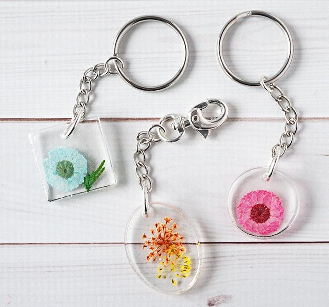 Resin Flower Keychain
