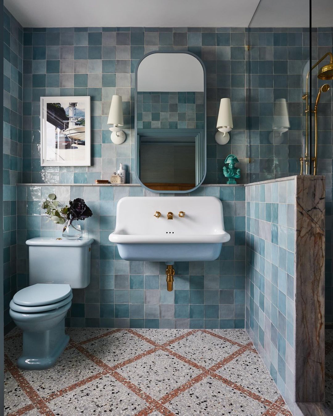 Retro Blue Bathroom