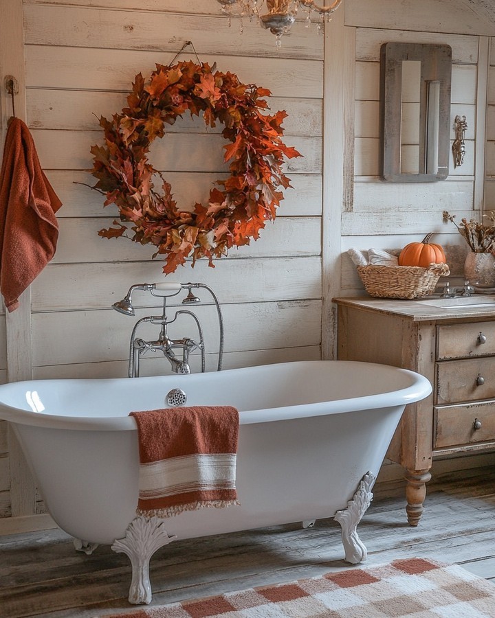 Rustic Fall Bathroom Retreat