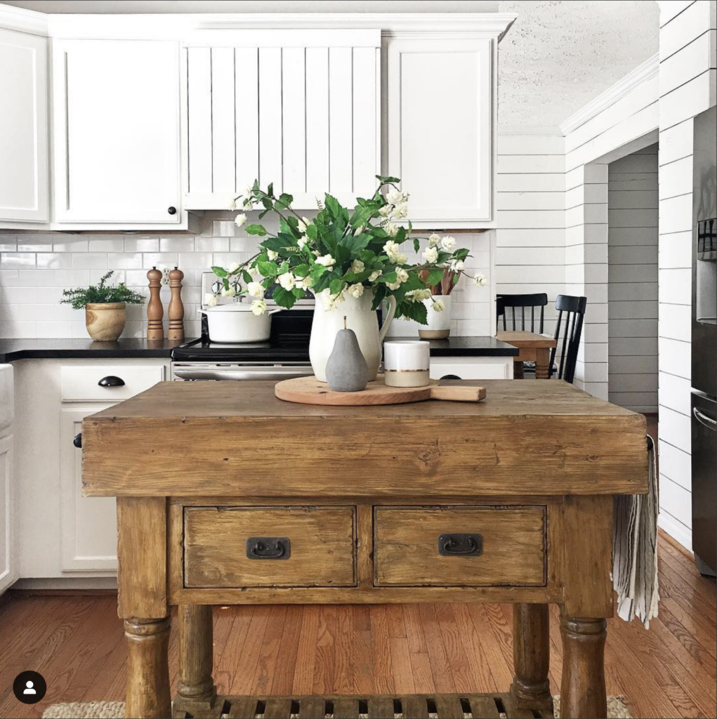Rustic Farmhouse Wood Kitchen Island