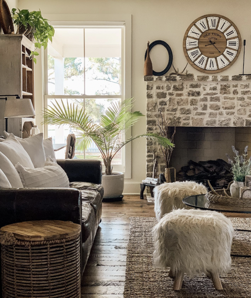 Rustic Fireplace Window