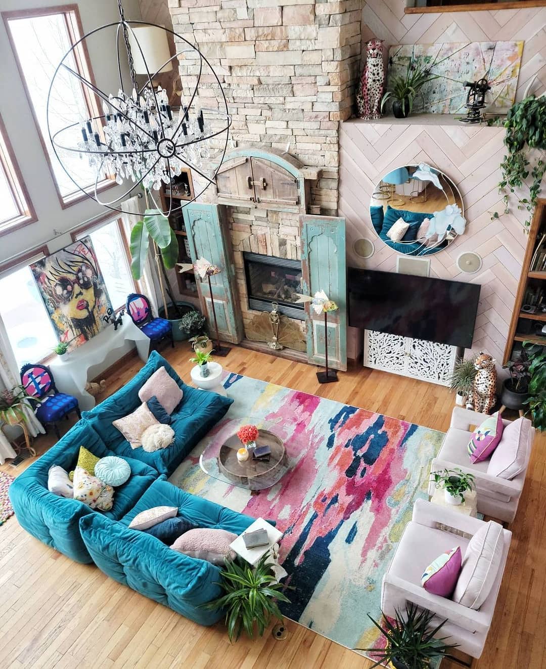 Rustic Rooms with Bold Color
