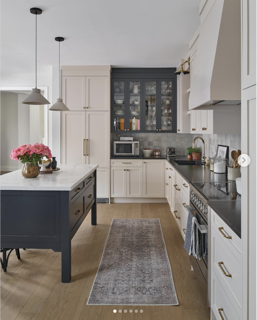 Sand and Grey Cabinets for the Kitchen