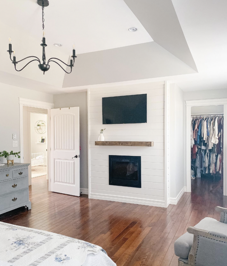Shiplap Fireplace Wall with TV