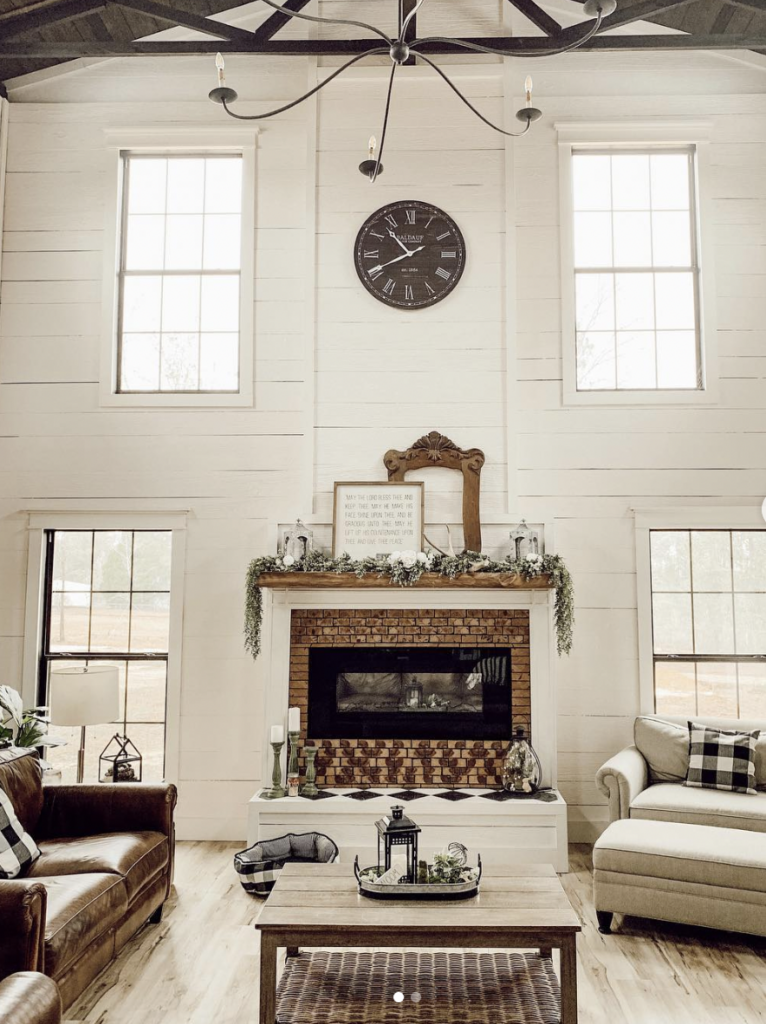 Shiplap House Design Fireplace