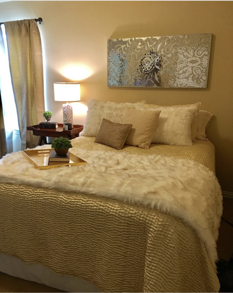 Silver Artwork Above the Bed