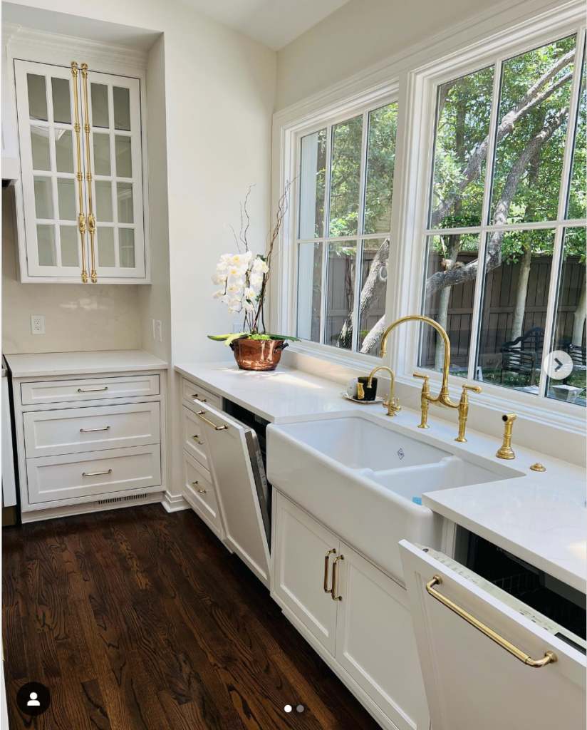 Sink Window and Glass Cabinet