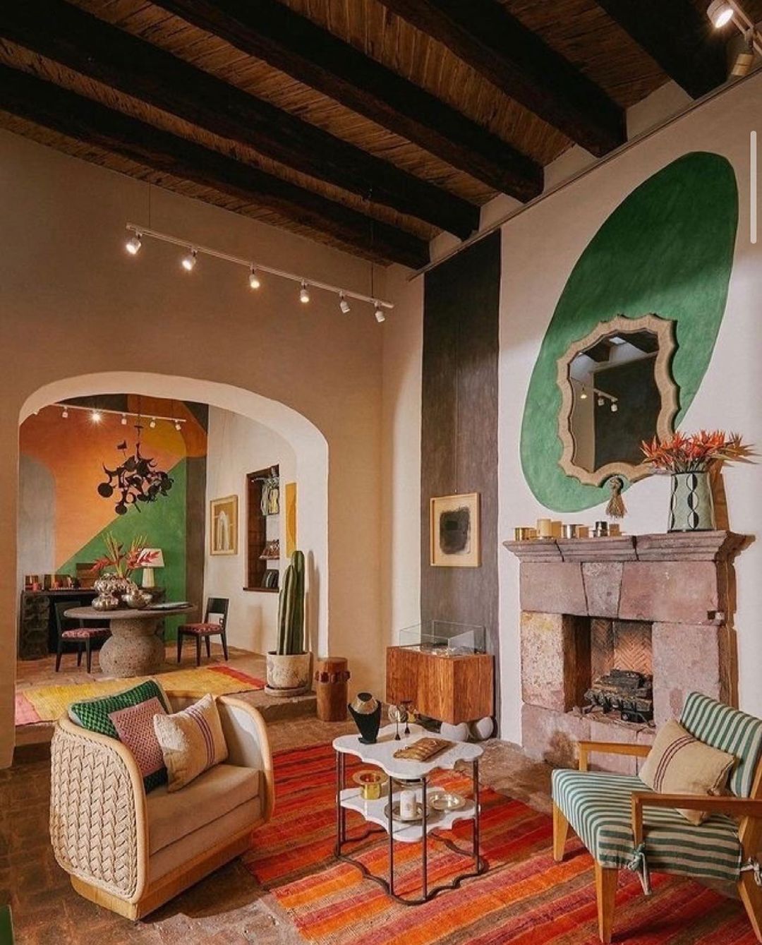 Rustic Elegance in a Modern Mexican Sitting Area