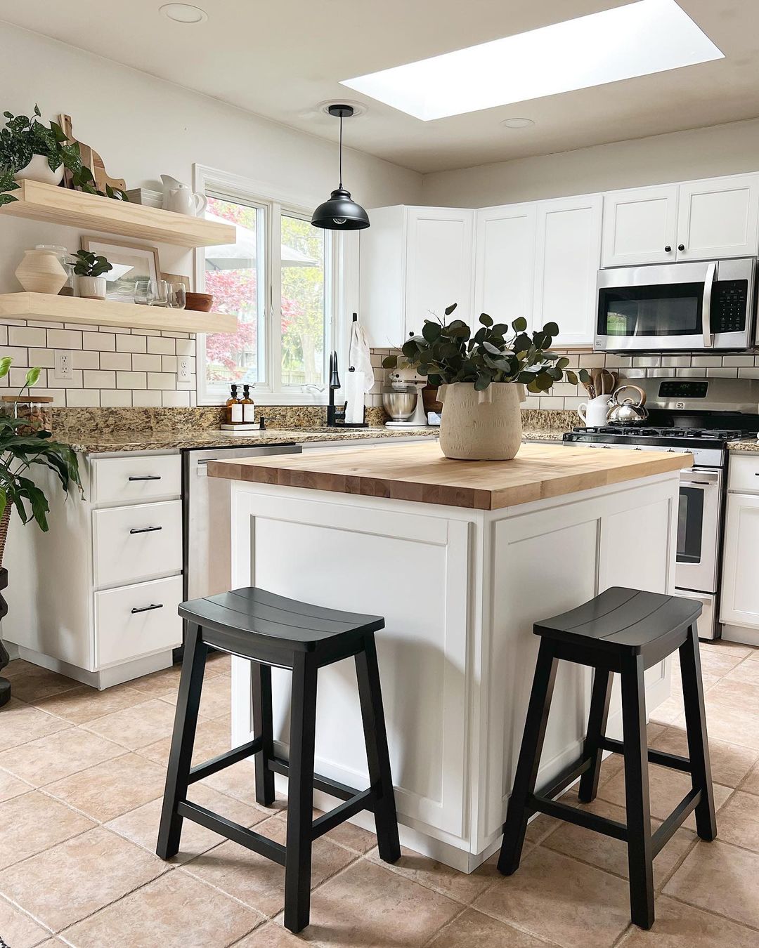 Sleek Casement Window Above Kitchen Countertops