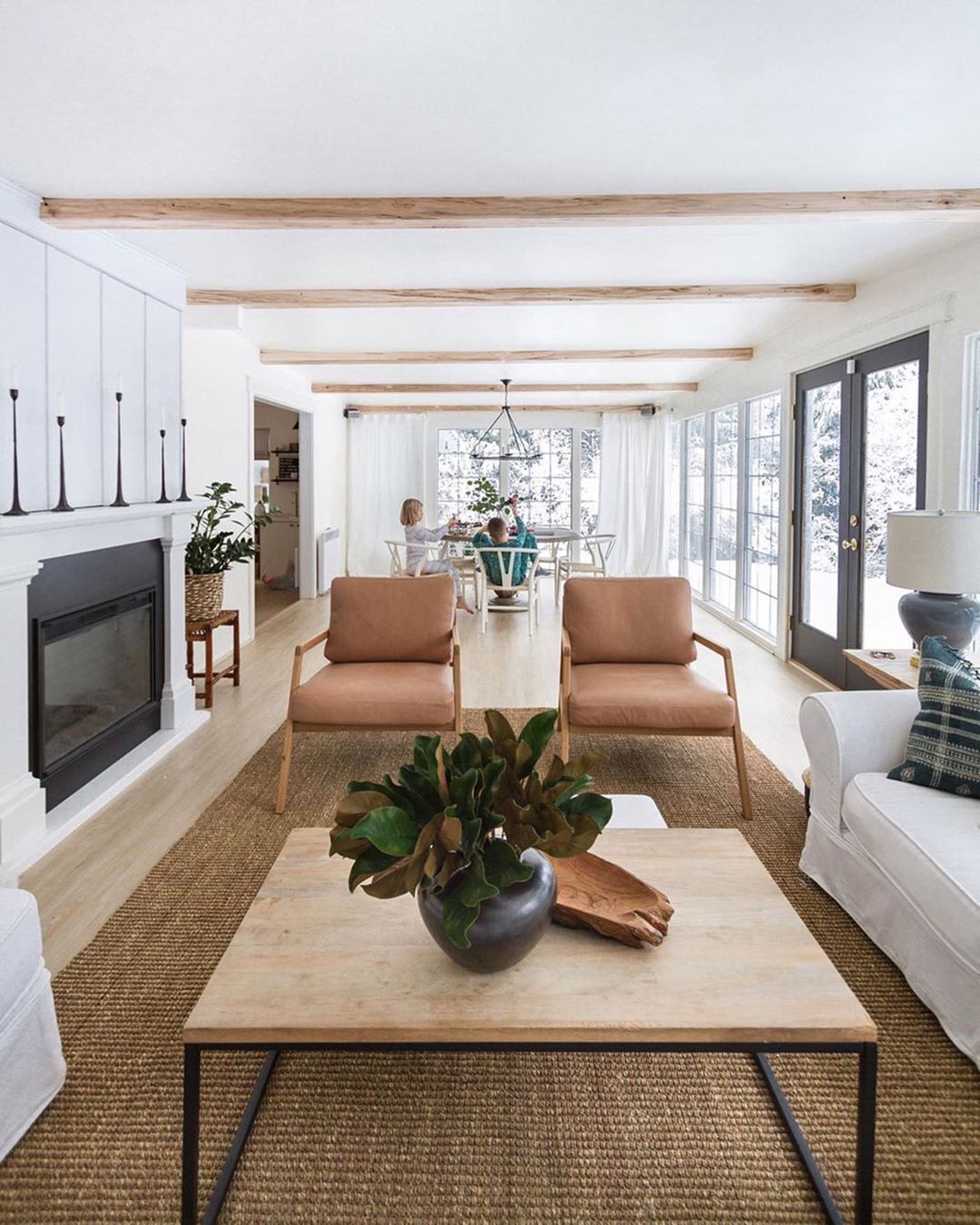 Sleek Light Wood Beams for Contemporary Living Spaces