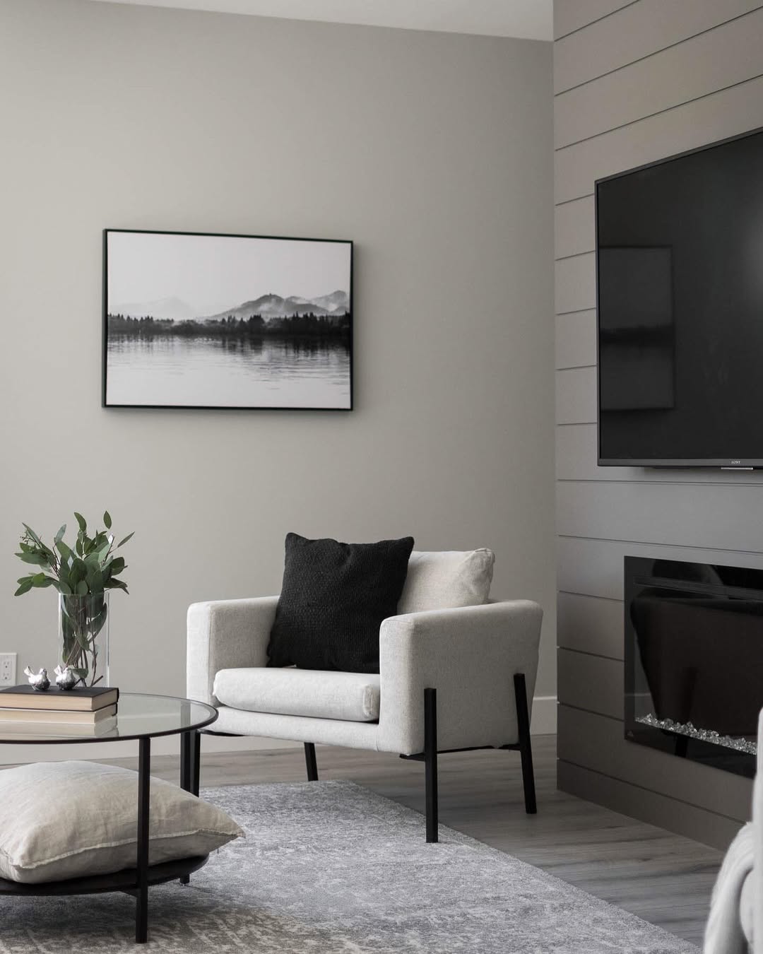 Sleek Shiplap Fireplace Wall