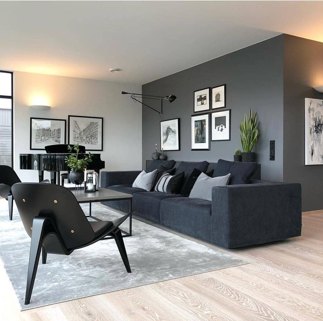 Sleek and Simple with a Black Couch