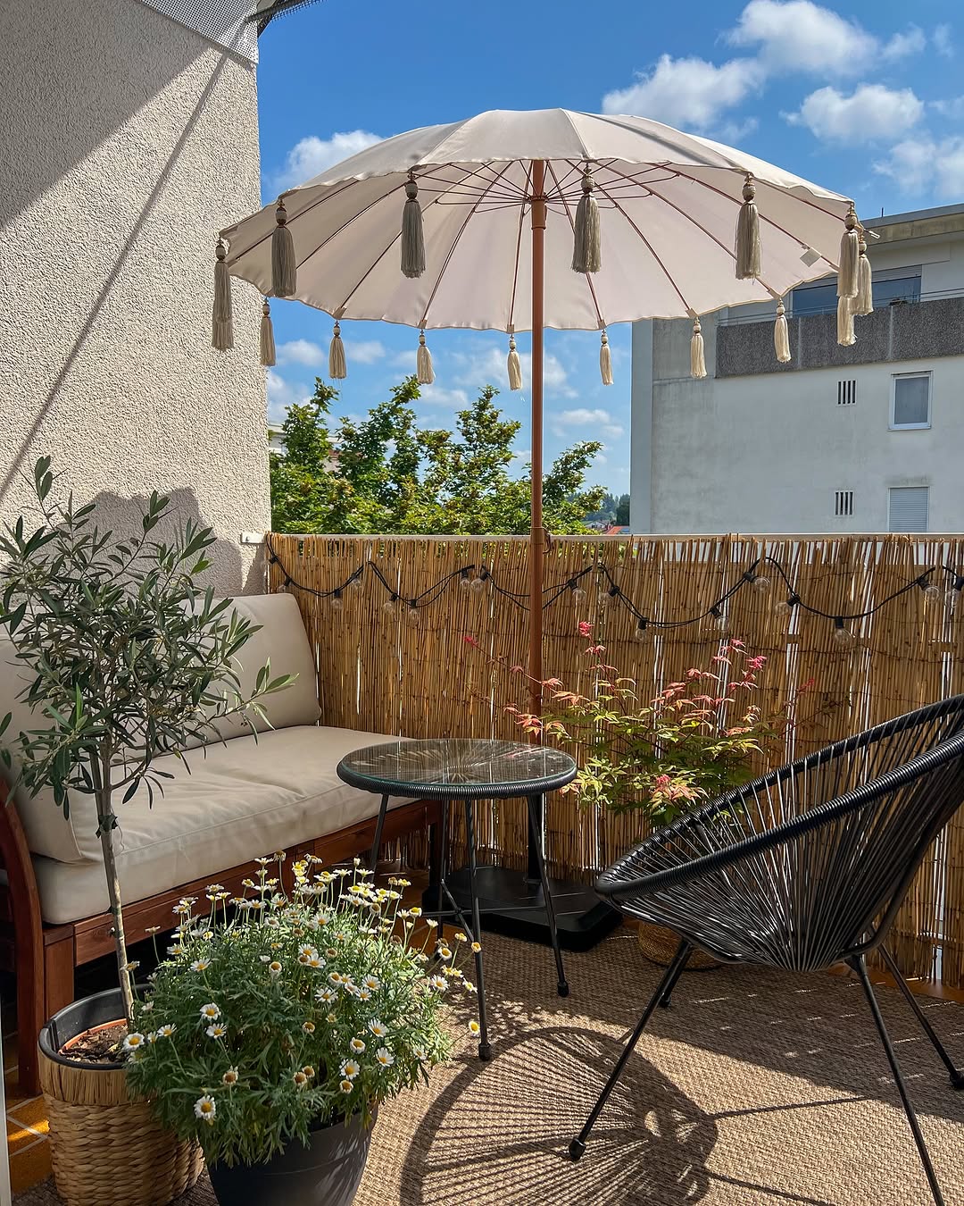 Mixed Seating With Boho Umbrella Flair