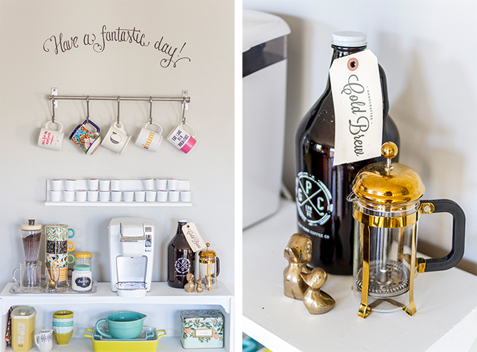 Small White Farmhouse Table Coffee Bar