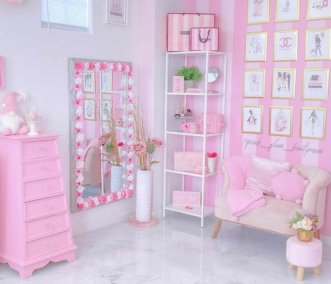Sofa Corner With Pink Prints
