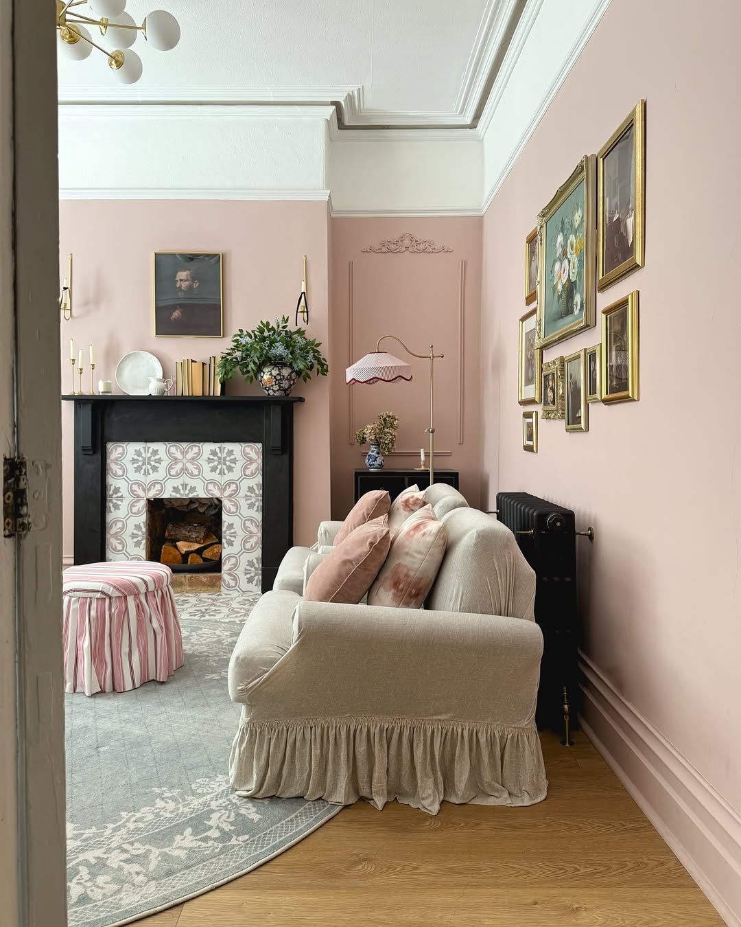 Soft Pink Grandmacore Living Room