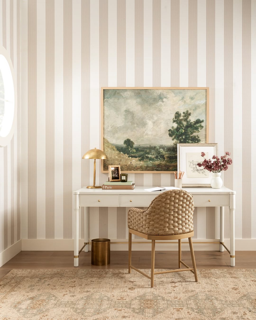 Soft Stripe Workspace Composition