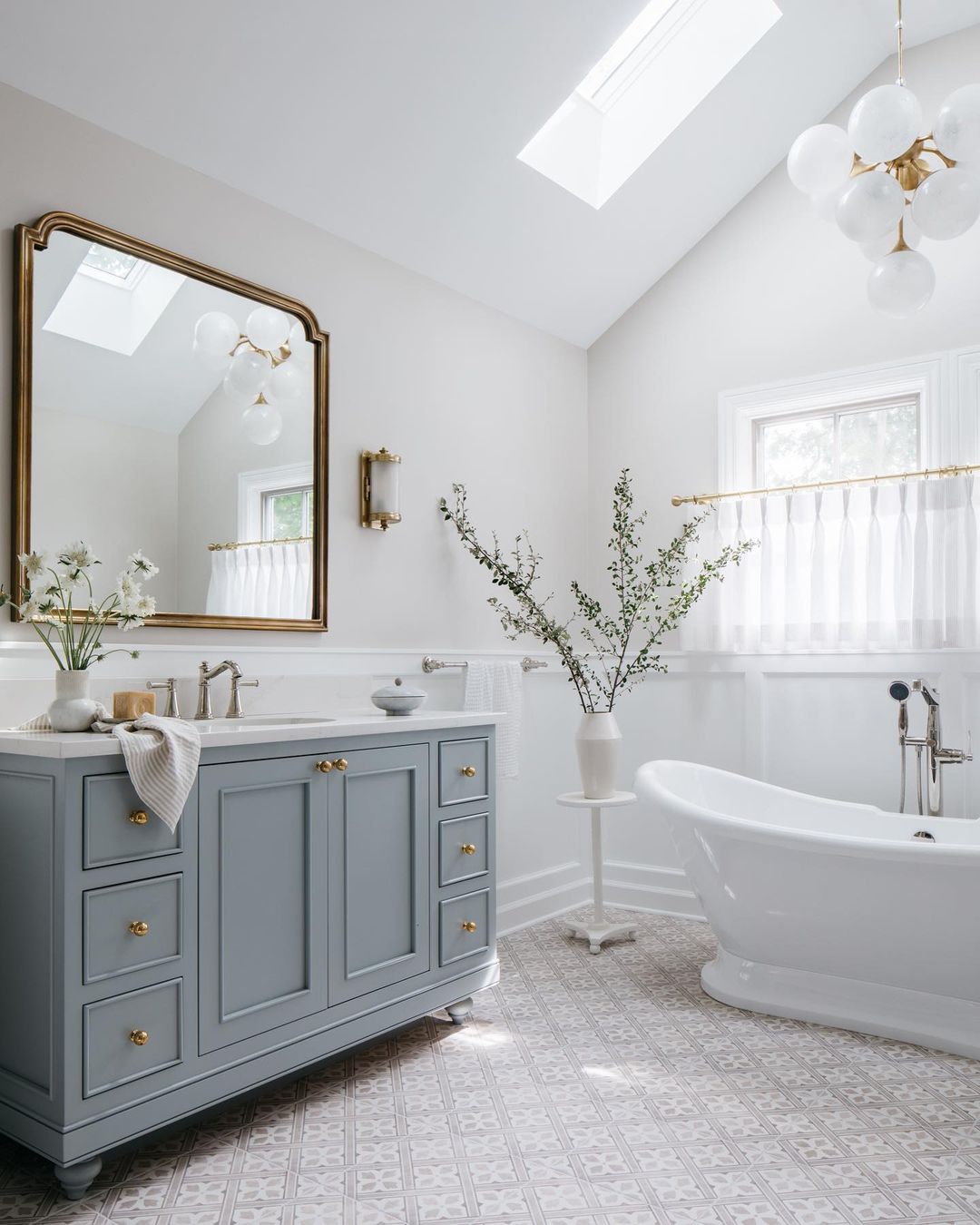 Classic Blue-Gray Elegance with a Luxurious Touch