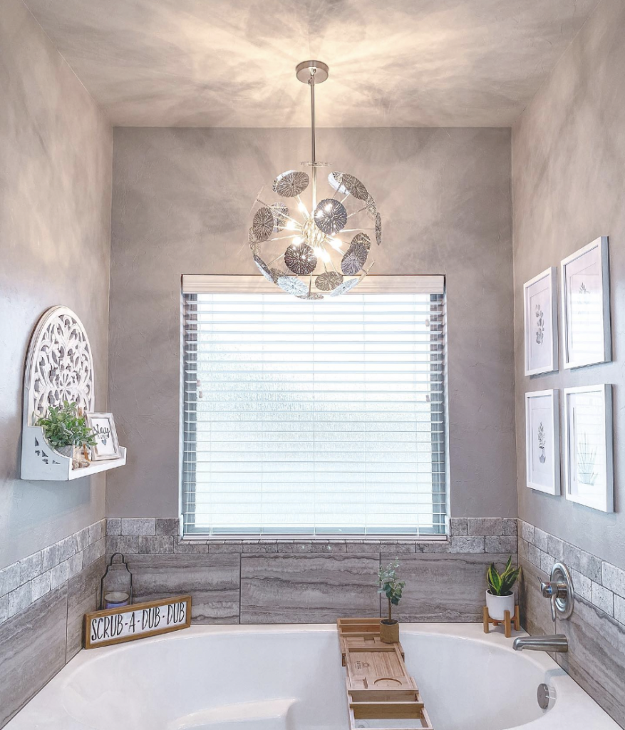 Sphere-Shaped Silver Chandelier