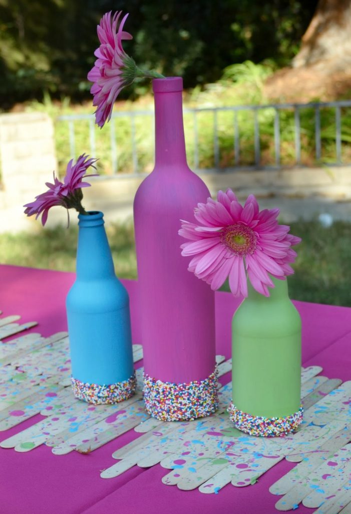 Painted wine bottle crafts