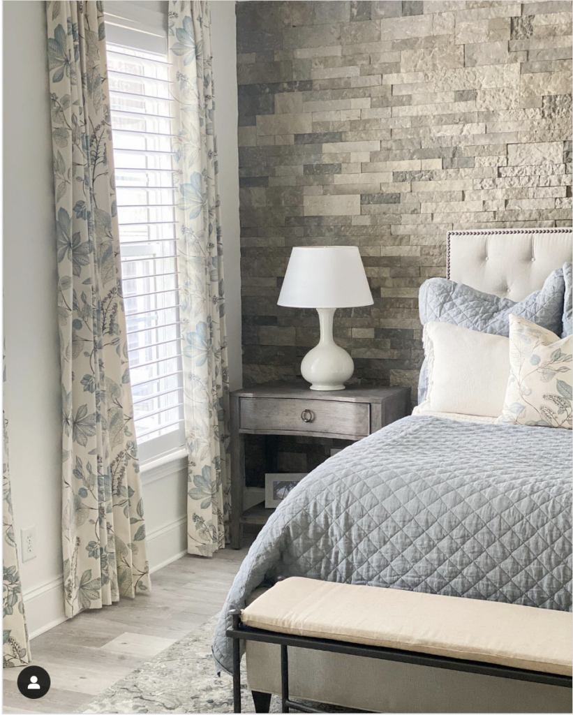 Stacked Stone Bedroom Wall