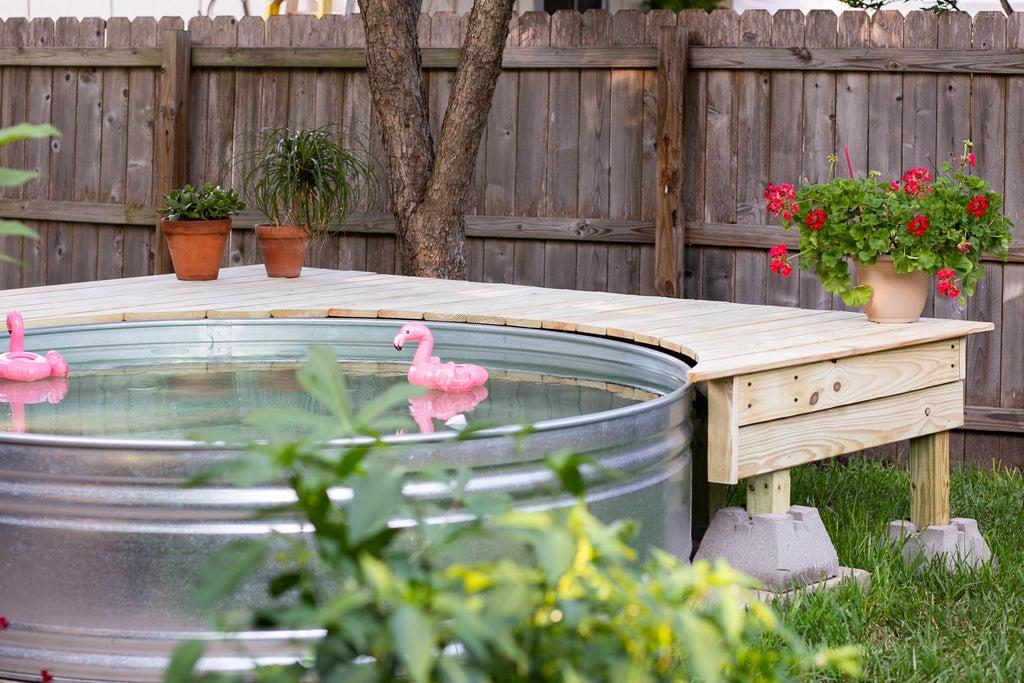 Stock Tank Pool on a Pallet Deck