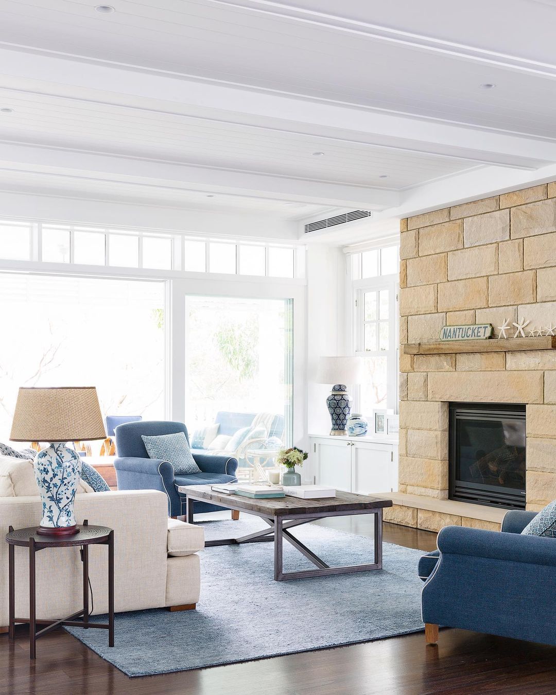 Combine Stone and Coastal Hues
