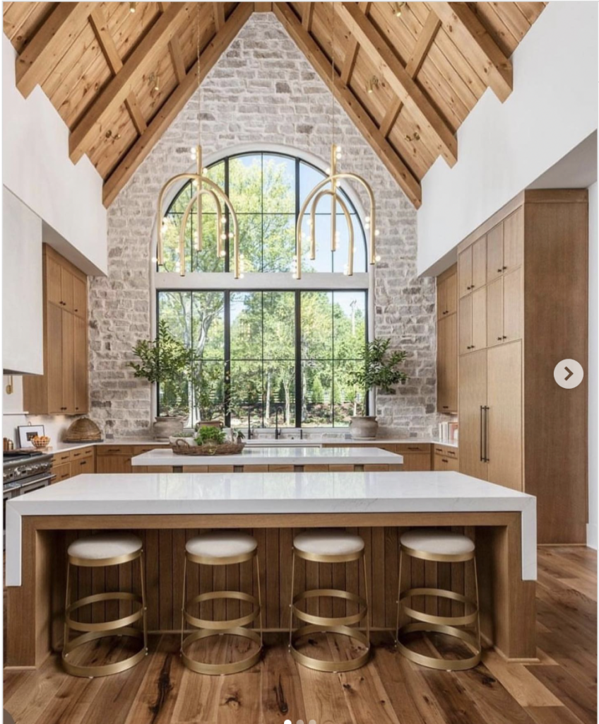Stone Wall in a Large Kitchen