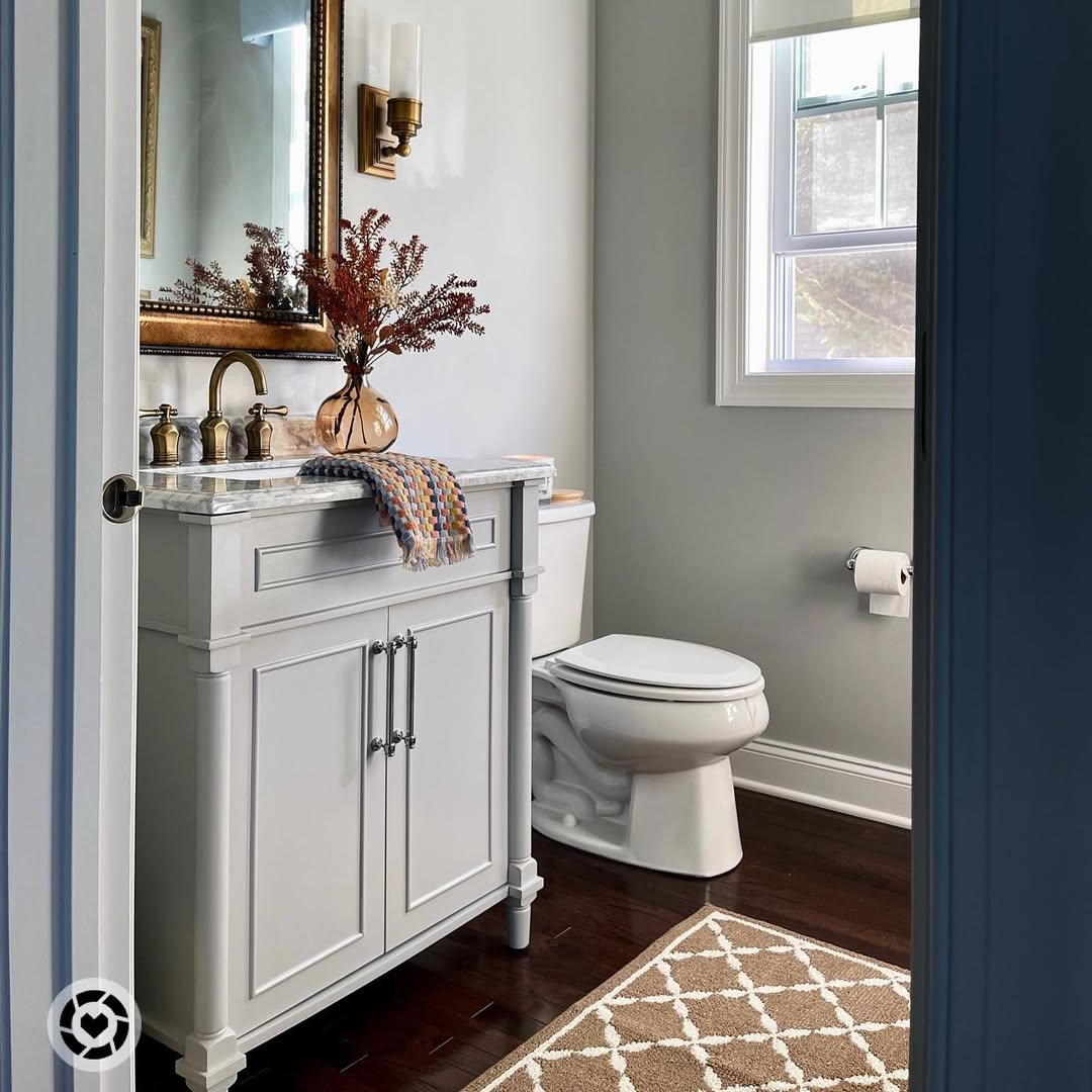 Subtle Fall Bathroom Decor