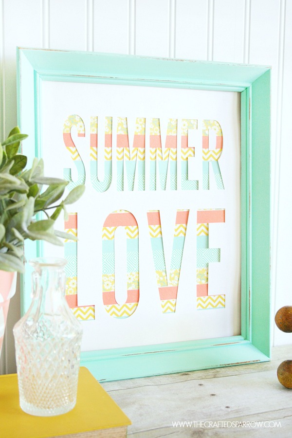 Summer Washi Tape Artwork for Room Decor and Gifts