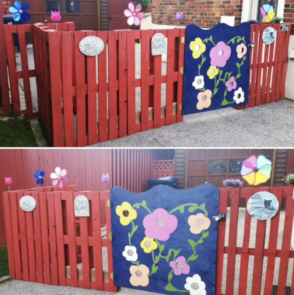Temporary DIY Upcycled Pallet Fence