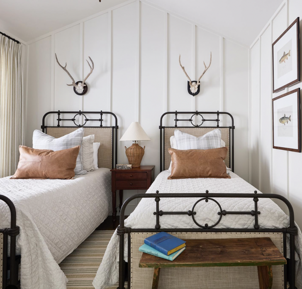 Twin Bedroom With Board and Batten Accent Wall