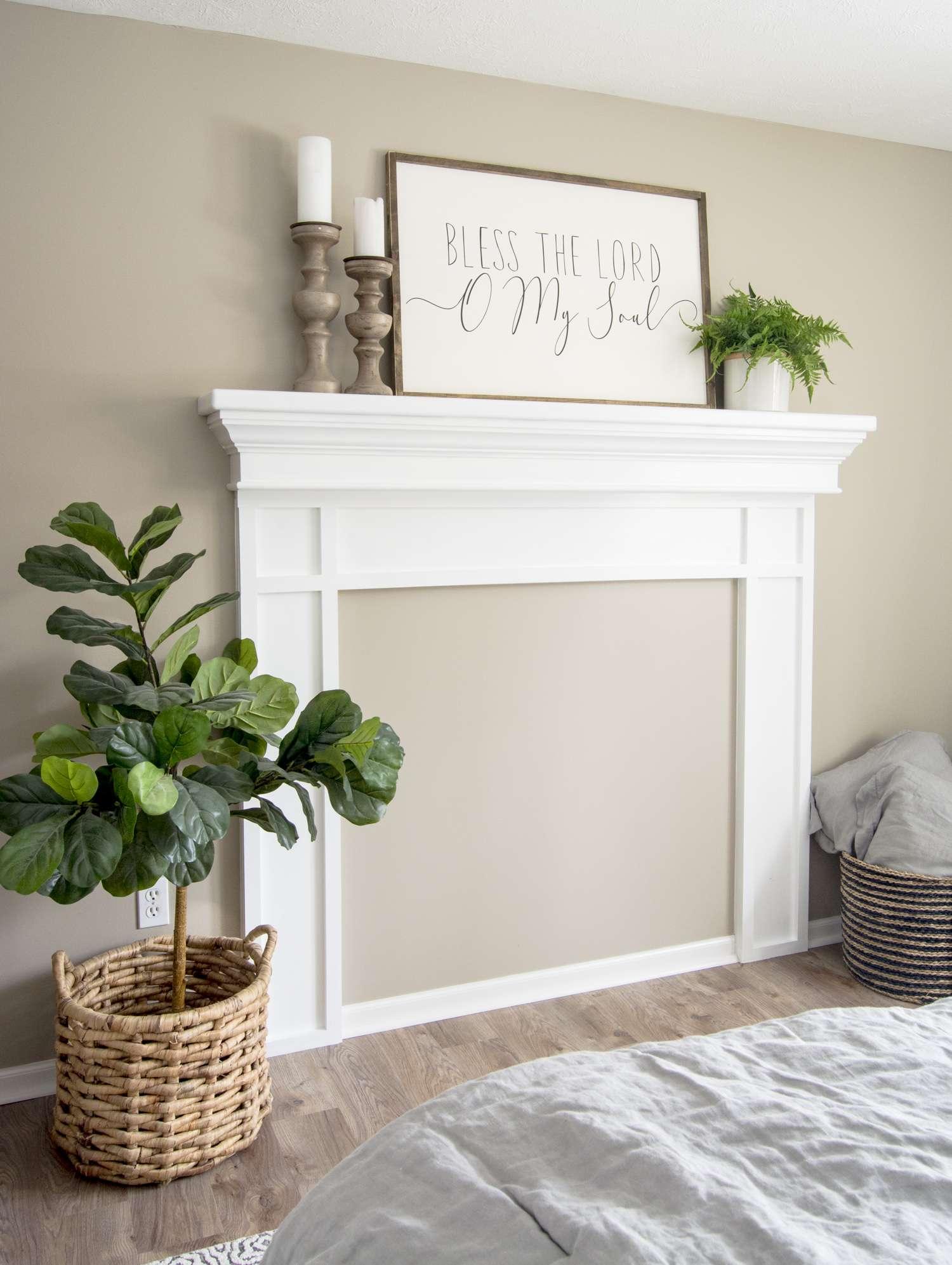 Understated Faux Fireplace Mantel