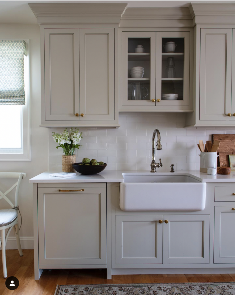 Upper Glass Cabinet Doors for a Small Kitchen