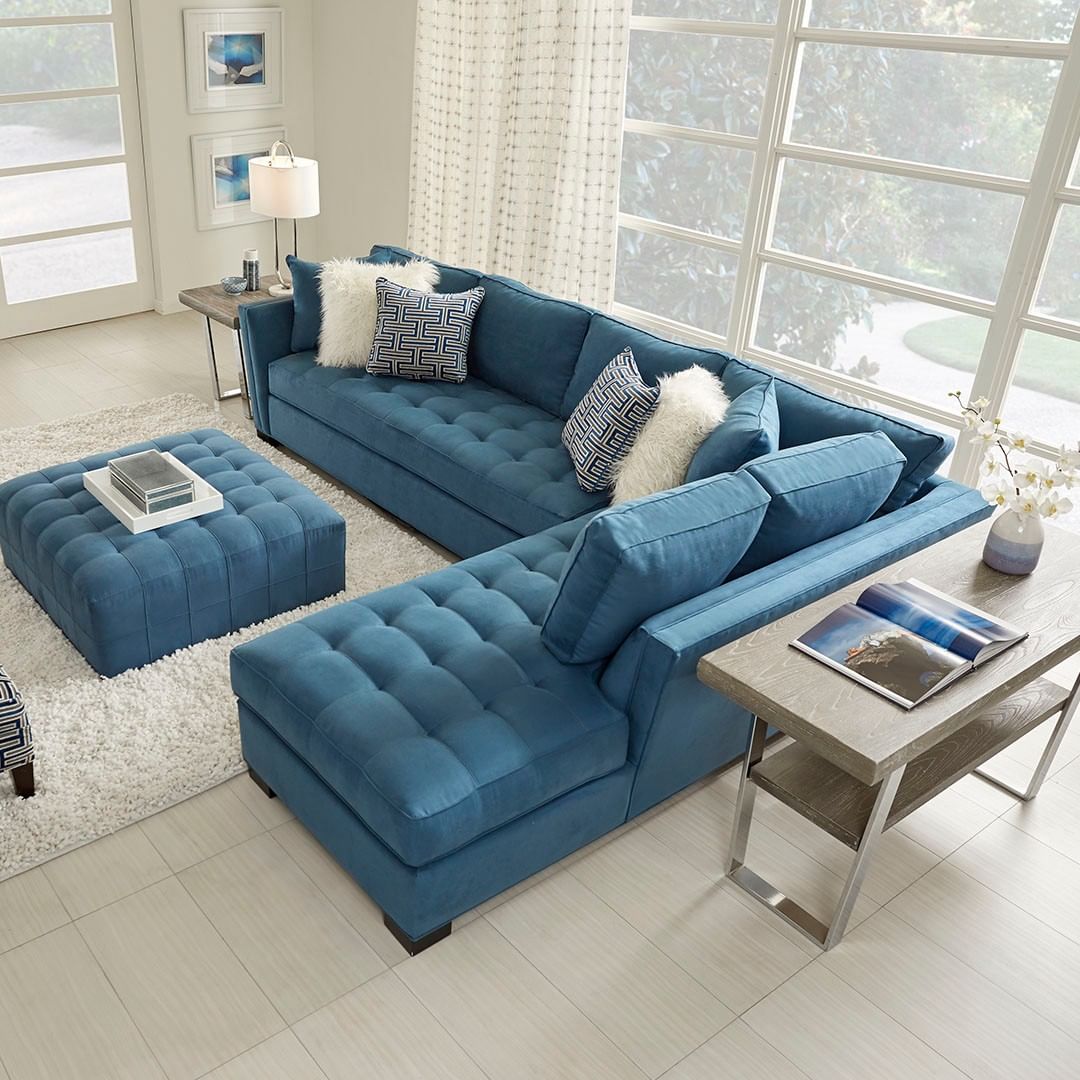 Vibrant Blue Focal Point Sectional