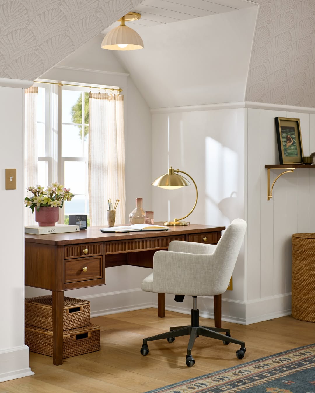 Vintage Attic Workspace for Video Calls