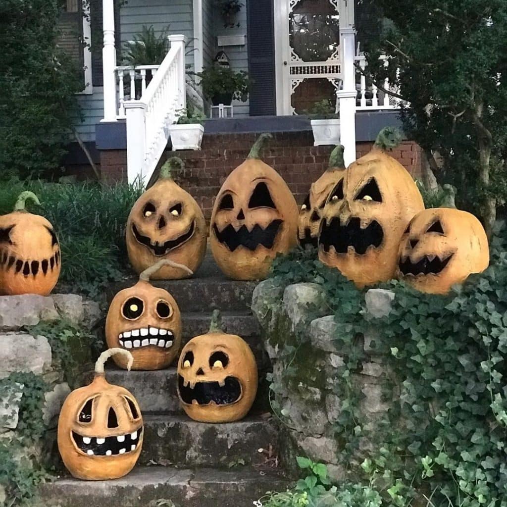 Vintage Halloween Paper Mache Pumpkins