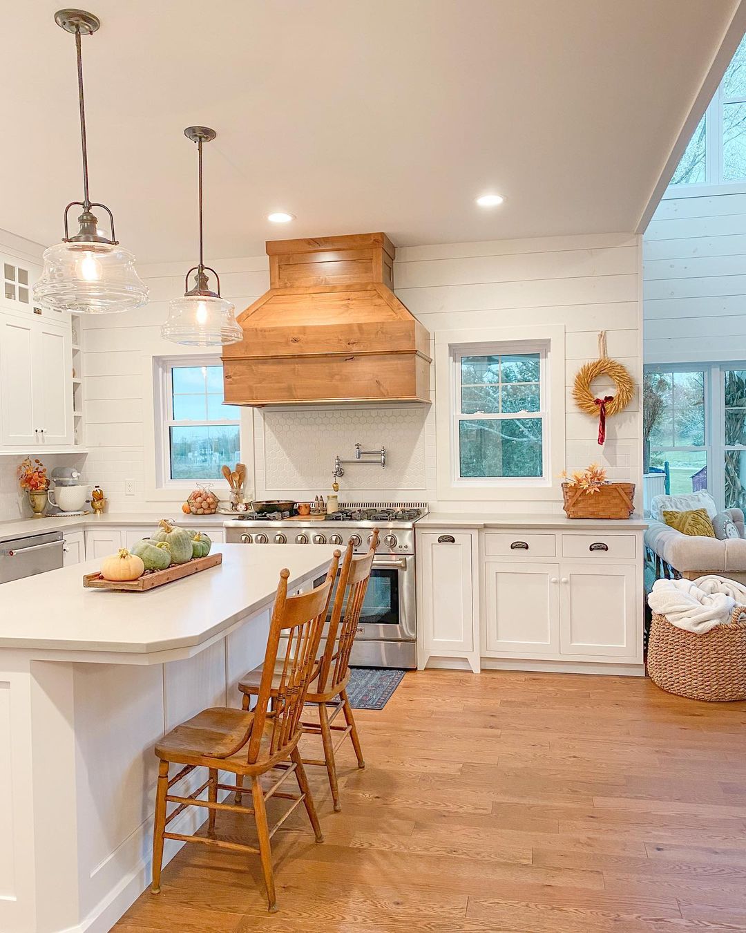 Cozy Warmth with Wooden Range Hood