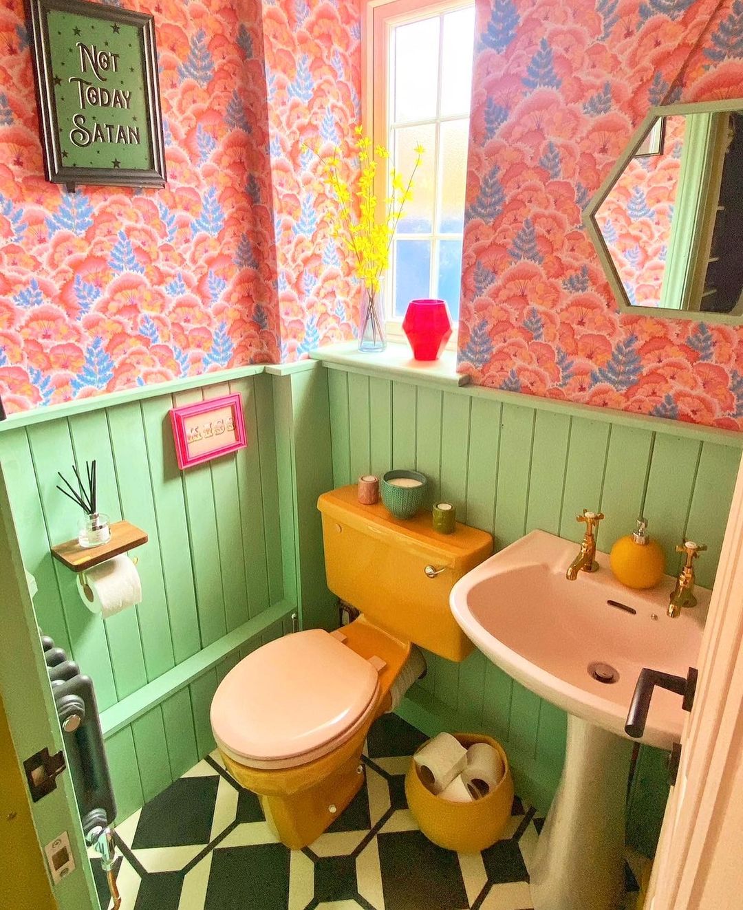 Whimsical Charm with a Vintage Pink Bathroom
