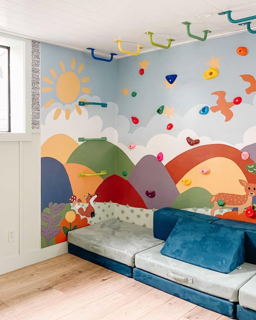 Whimsical Playful Color Climbing Wall