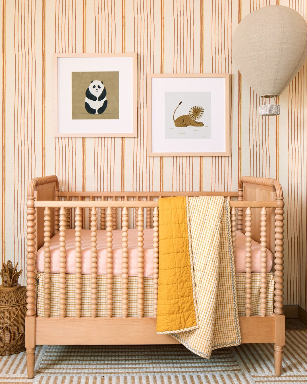 Whimsical Wilderness Striped Nursery in Earthy Tones