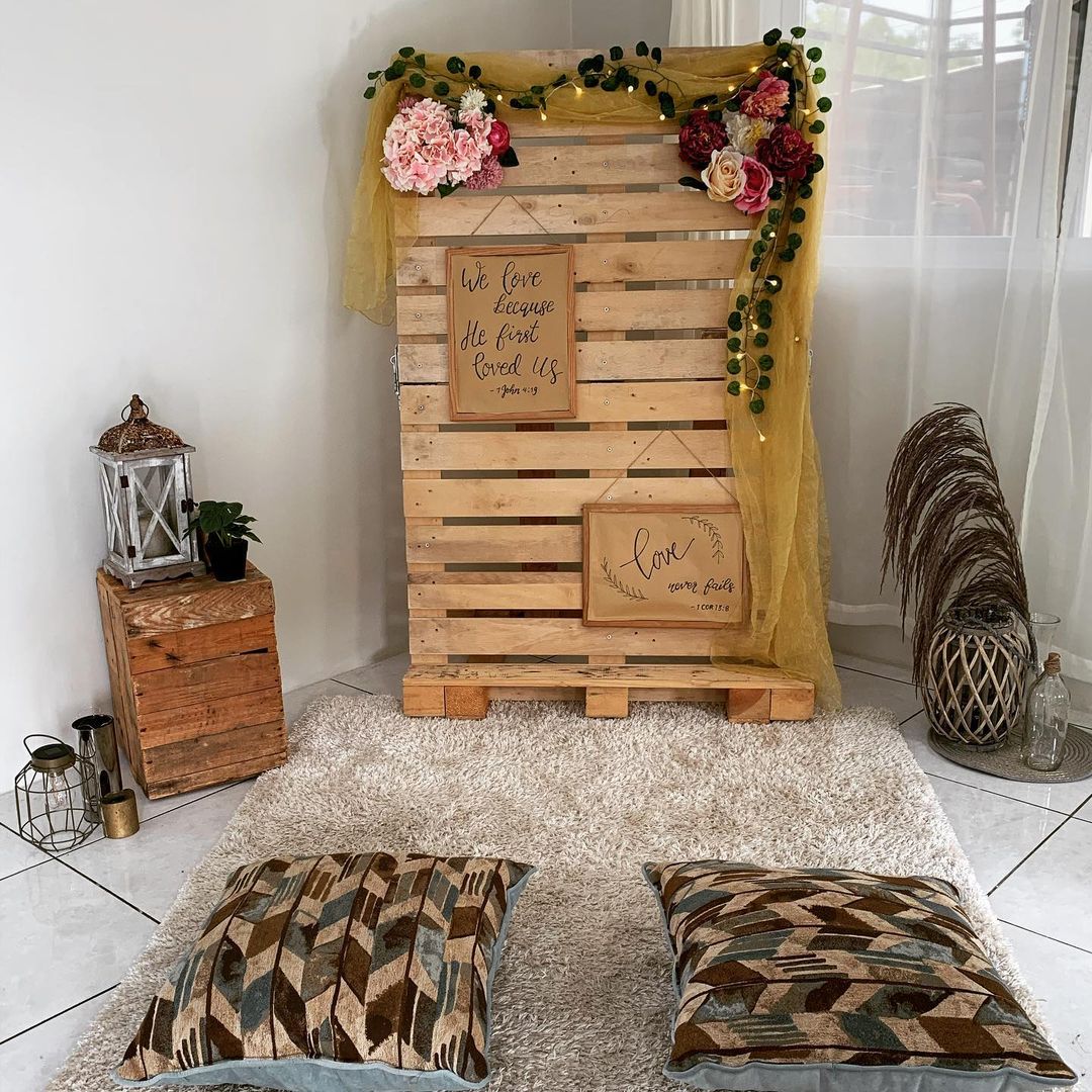 Whimsical Wood Vow Backdrop