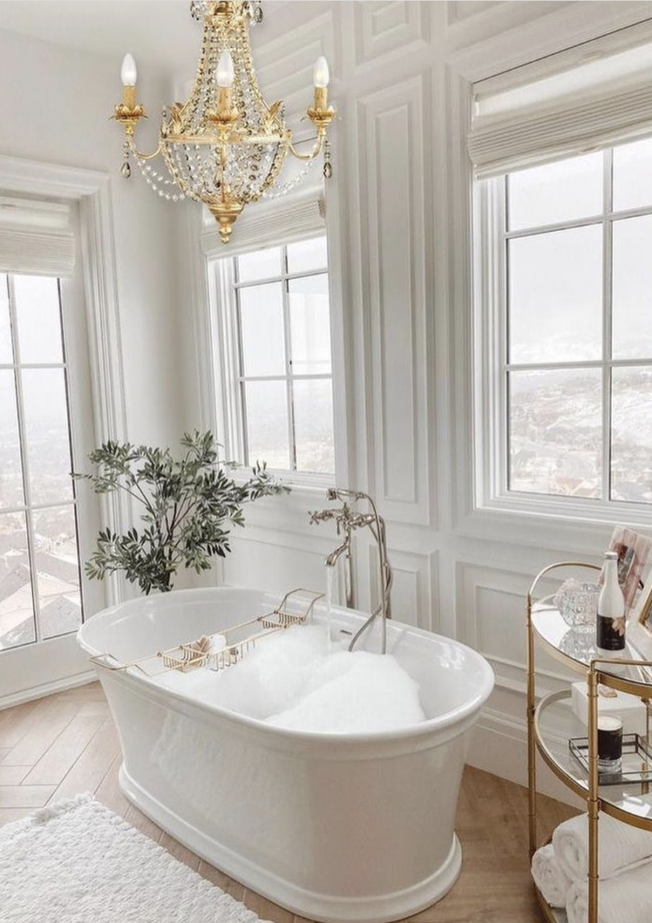 White Bathroom and Expansive Windows
