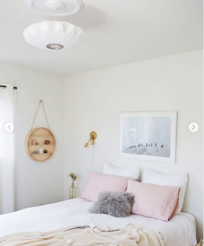 White Bedroom and Pink Pillow