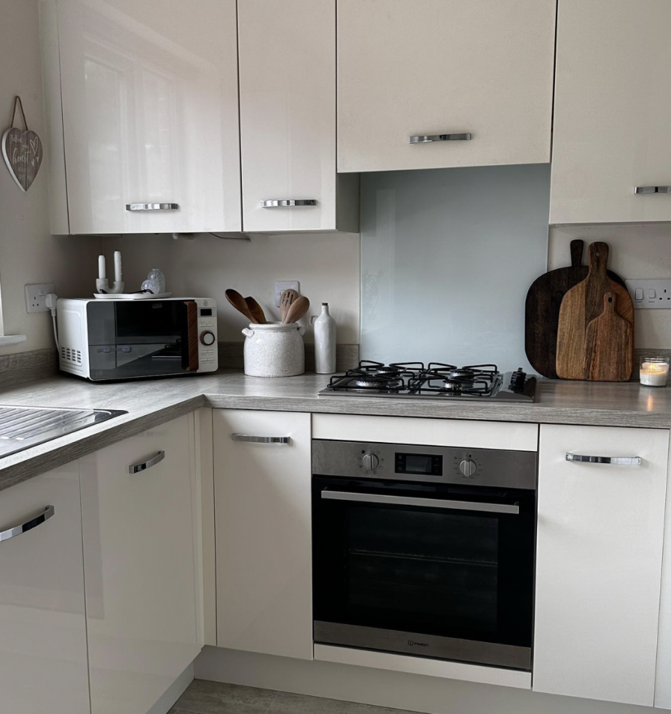 White Cabinets With Gray Countertops