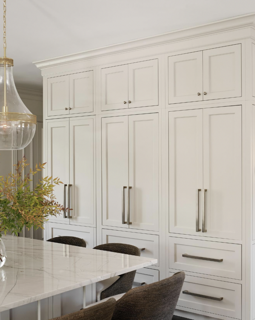 White Cabinetry with Silver Details