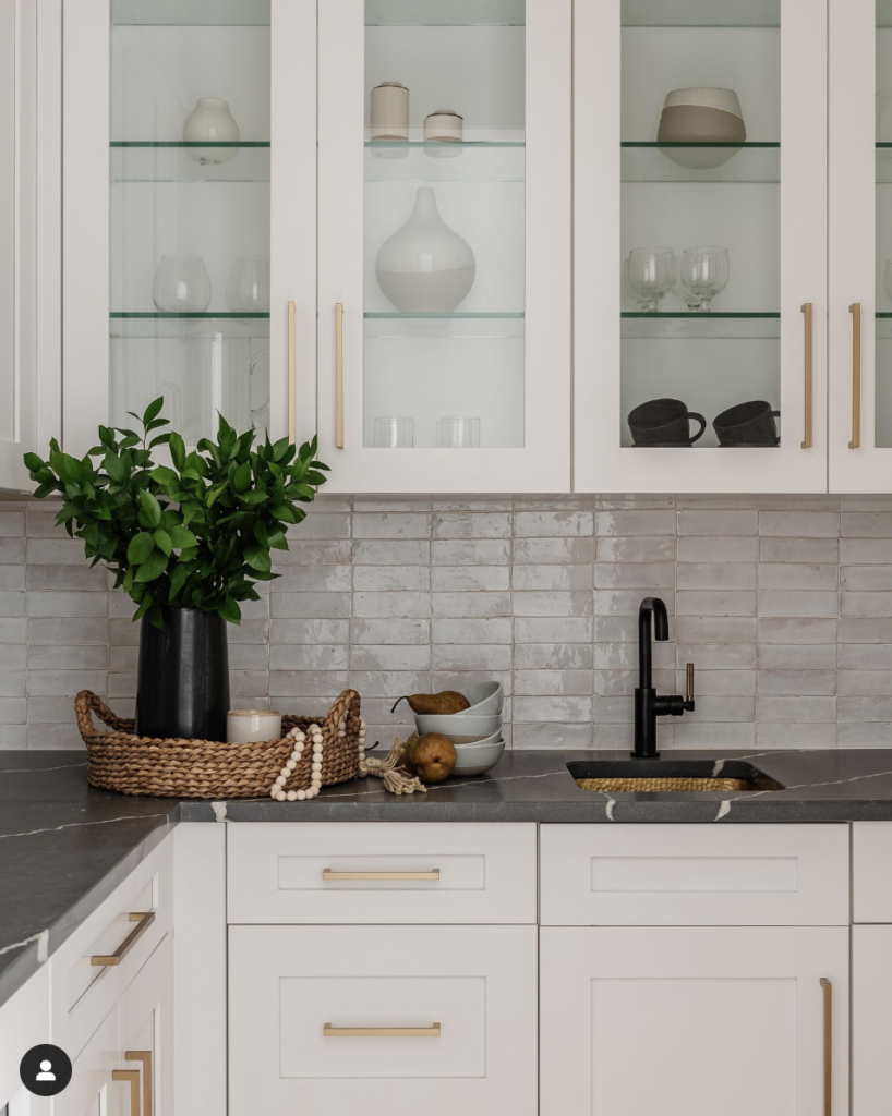 White Cabinets and Black Counters