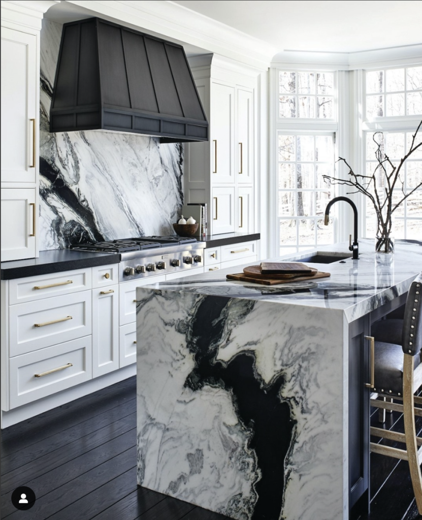 White Cabinets with Black Accents