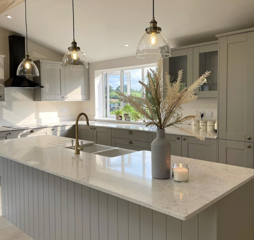 White Countertops and Sink Lighting