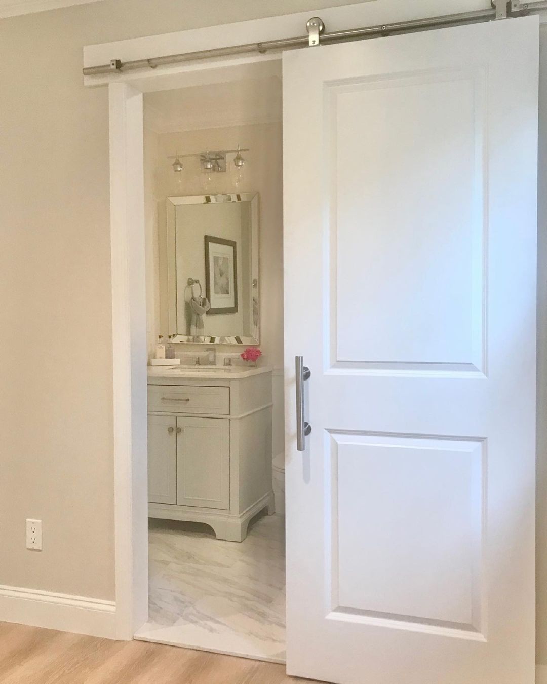 White Door in a Classic Sliding Style